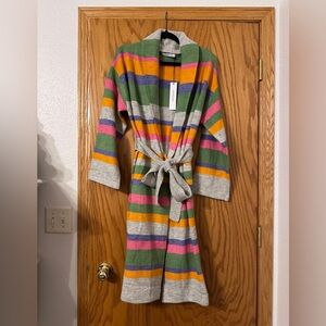 Stitches & Stripes Long Belted Striped Cardigan - NWT - Size M